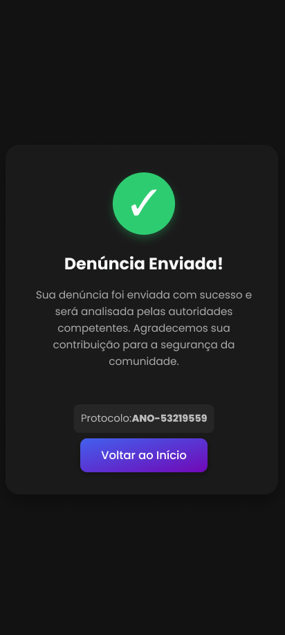 Denúncia enviada
